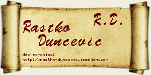 Rastko Dunčević vizit kartica